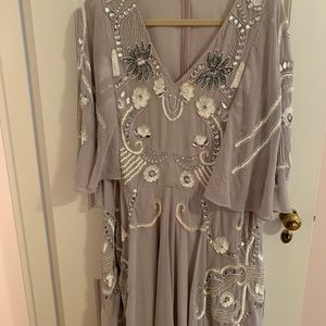 Grey-purple beaded cocktail dress WORN ONCE!